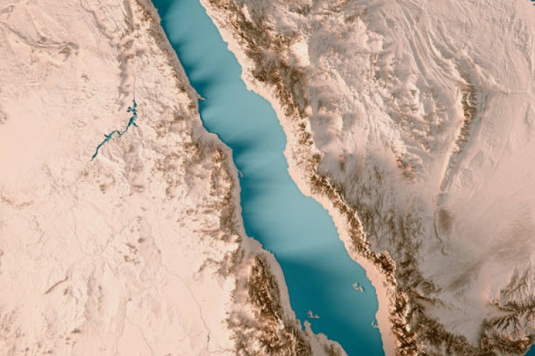 Red Sea and Egyptian Mountains